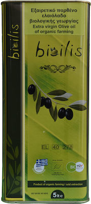 Bioilis Extra Virgin Olive Oil Organic Ηλείας 5lt in a Metallic Container