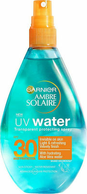 Garnier Ambre Solaire UV Water Αδιάβροχη Αντηλιακή Λοσιόν Προσώπου και Σώματος SPF30 σε Spray 150ml