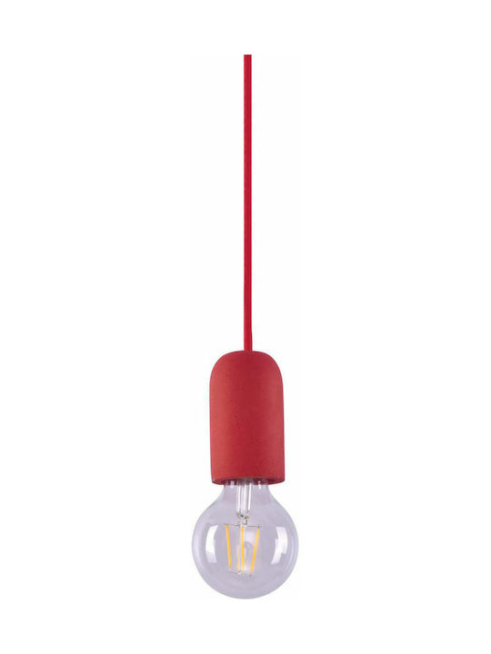 Home Lighting Iris SE 149 Μοντέρνο Κρεμαστό Φωτιστικό Ανάρτηση με Ντουί E27 σε Κόκκινο Χρώμα