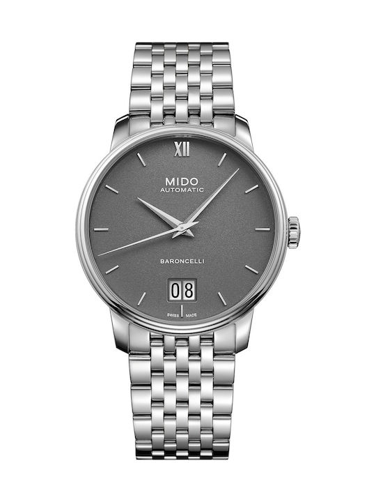 Mido Baroncelli III Automatic Watch Automatic with Silver Metal Bracelet