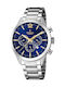 Festina Ceas Barbatesc 44mm Cronograf cu Baterie și Brățară Din Metal Argintie