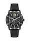 Guess Watch Chronograph Battery with Black Rubber Strap W1174G2