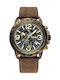 Timberland Ashbrook Uhr Chronograph Batterie mit Braun Lederarmband