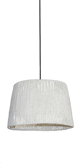 Home Lighting Beril Hängelampe Weiß mit Seil für Fassung E27 36x36x120cm.