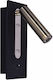 Home Lighting Vintage Lamp Wall with Integrated LED and Warm White Light Black 7.5x14.5x7.5cm