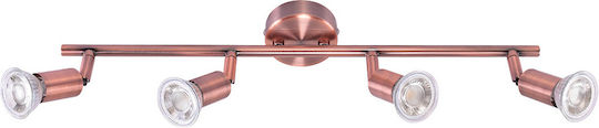 Home Lighting Spot mit 4 Lichtern und mit Fassung GU10 in Kupfer Farbe