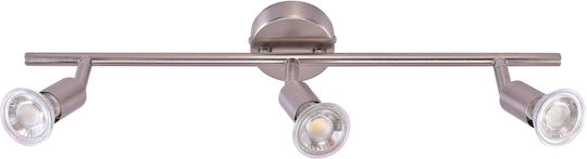 Home Lighting Dreifach Spot mit Fassung GU10 in Silber Farbe Home Lighting Dreifach Spot mit Fassung GU10 in Silber Farbe