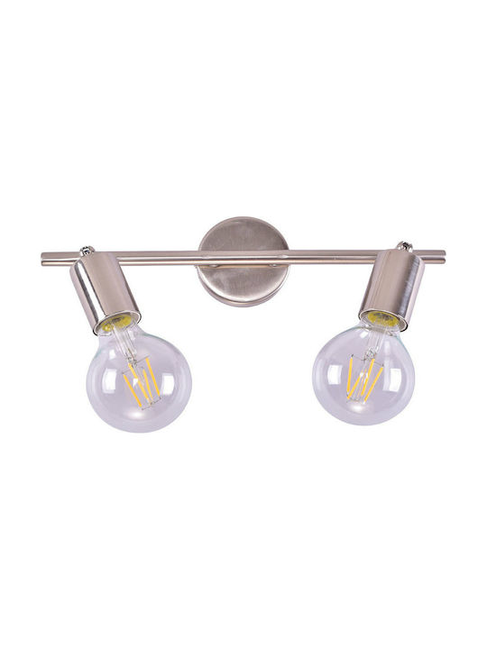 Home Lighting Double Spot with Socket E27 in Silver Color