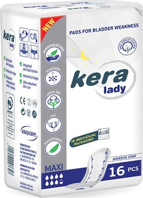 Kera Lady Maxi Γυναικείες Σερβιέτες Ακράτειας Αυξημένης Ροής 7.5 Σταγόνες 16τμχ