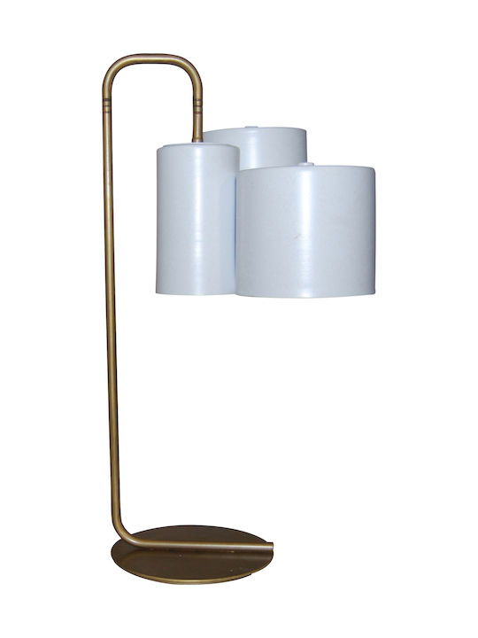 Home Lighting Brody Metal Lampă de masă pentru Soclu E14 cu Abajur Alb și Bază Maro