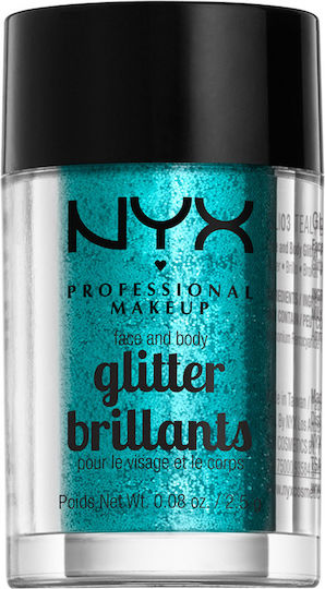 NYX Professional Makeup Face & Body Glitter Teal 2.5gr