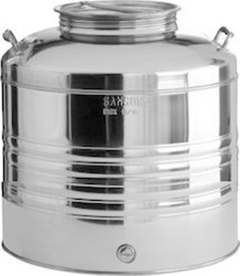 Sansone Stainless Steel Container Ανοξείδωτο Βαρέλι Με Βρύση with Screw Lid 20lt 125.101