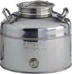 Sansone Stainless Steel Container Ανοξείδωτο Βαρέλι Με Βρύση with Screw Lid 10lt