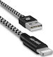 Dux Ducis Braided USB to Lightning Cable Μαύρο 0.25m (K-One)