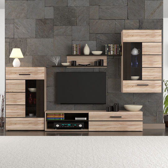 Σύνθετο Σαλονιού Solo Sonoma / Wenge με Βιτρίνα Μ293xΒ41xΥ184εκ. Σύνθετο Σαλονιού Solo Sonoma / Wenge με Βιτρίνα Μ293xΒ41xΥ184εκ.