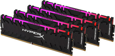 HyperX Predator RGB 32GB DDR4 RAM με 4 Modules (4x8GB) και Ταχύτητα 3200 για Desktop