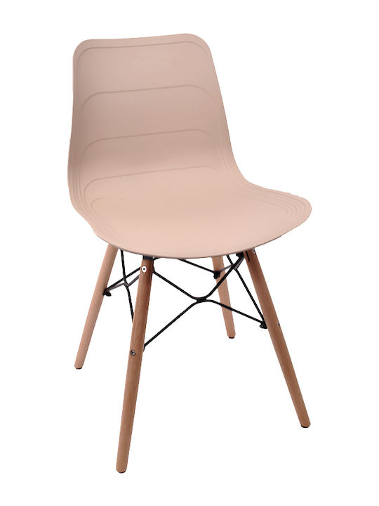 7034 Kitchen Polypropylene Chair Beige 48x44.5x78cm 2pcs