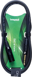 Bespeco XLR-Kabel - 6,3mm Stecker Male - 3m EASX300