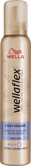 Wella Wellaflex 2-Day Volume Αφρός Μαλλιών Όγκος Mousse 4 Extra Strong Hold 200ml