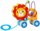 Tooky Toys Συρόμενο Λιοντάρι με Χάντρες από Ξύλο για 18+ Μηνών