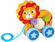 Tooky Toys Συρόμενο Λιοντάρι από Ξύλο για 18+ Μηνών