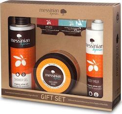 Messinian Spa Messinian Spa Shower Gel Orange 300ml & Body Milk Set Îngrijire pentru Hidratare & Curățarea corpului Curățarea corpului cu Exfoliant pentru față , Gel de dus & Crema de corp