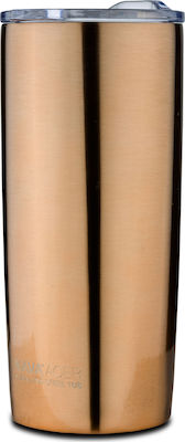 Nava Cooper Glass Thermos Stainless Steel Brown 440ml with Mouthpiece 10-190-003