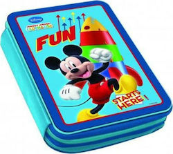 Διακάκης Mickey Mouse 0560880 Blue Κασετίνα Μεταλλική με 2 Θήκες