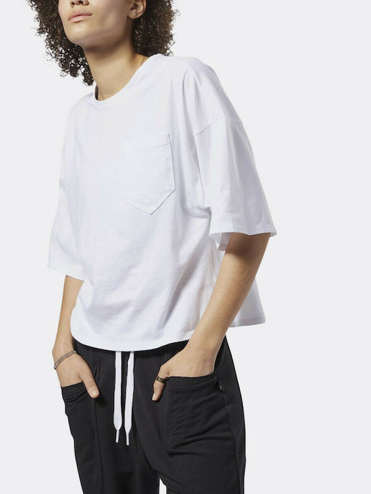 Reebok Training Supply Pocket Damen Sportlich Oversized T-shirt Weiß