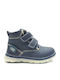 Vostok Anatomical Leather Kids Boots with Velcro Navy Blue
