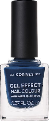 Korres Gel Effect Gloss Βερνίκι Νυχιών Μακράς Διαρκείας Μπλε 84 Indigo Blue 11ml