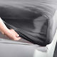 La Luna Sheet for Single Bed with Elastic 100x200+30cm. Jersey Grey Gray
