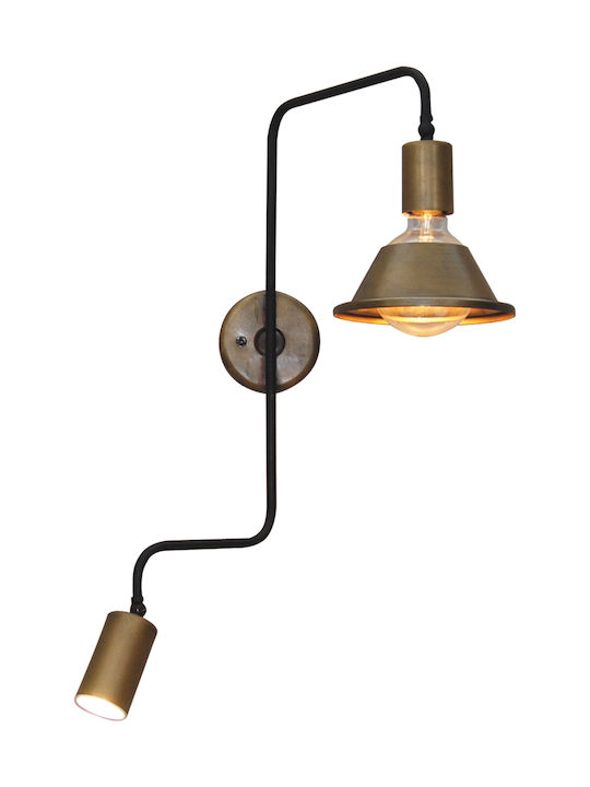 Home Lighting Gallie Винтидж Аплик с Цокъл E27 Черно Ширина 53.5см