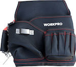 WorkPro Fabric Tool Belt Case with 9 Compartments and Hammer Slot