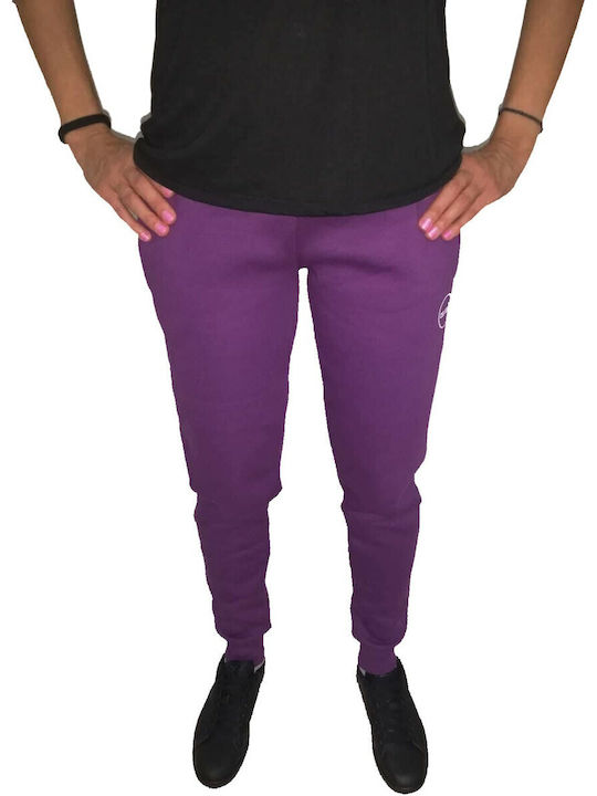 GSA Supercotton Jogger Purple Παντελόνι Γυναικείας Φόρμας με Λάστιχο Μωβ
