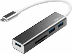 LogiLink USB 3.0 Hub 3 Anschlüsse mit USB-C Verbindung