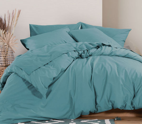 Nef-Nef Homeware Großes Doppelbett 230x240 Basic Dusty Petrol