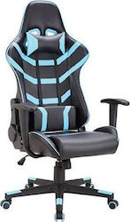 ArteLibre Kirini Artificial Leather Gaming Chair with Adjustable Arms Blue