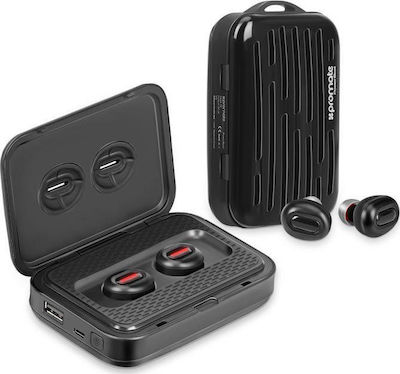 Promate PowerBeat In-ear Bluetooth Handsfree Earphones with Charging Case Blacα