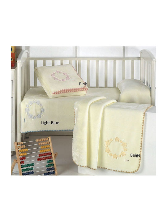 Morven Κουβέρτα Ισπανίας Κούνιας Baby Luz D48 Βελουτέ Μπεζ 110x140εκ.