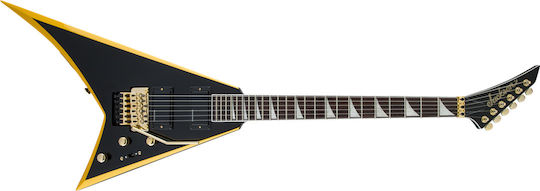 Jackson X Series Rhoads with Yellow Bevels Електрическа Китара Flying V с HH Конфигурация на Пикапите Черно