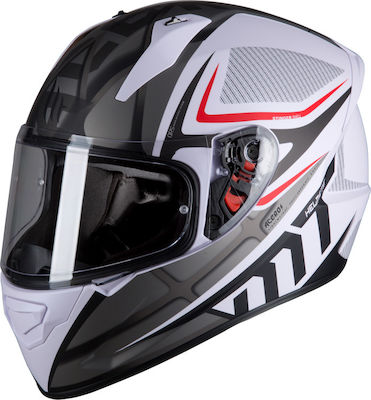 MT Stinger Acero Mat White/Grey Motorradhelm Volles Gesicht ECE 22.05 1450gr MTH000KRA249