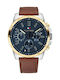 Tommy Hilfiger Decker Watch Chronograph Battery with Brown Leather Strap