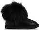 Exe HA78J008 Kids Suede Snow Boots Black