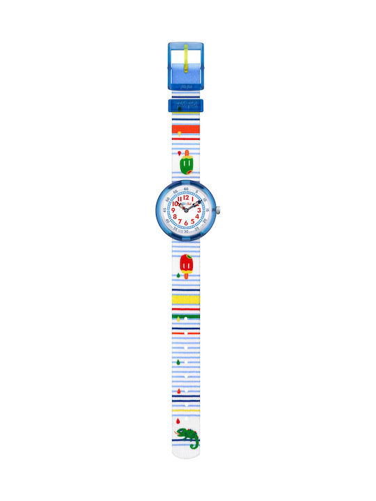 FlikFlak Icy Party Kids Analog Watch with Fabric Strap Multicolour
