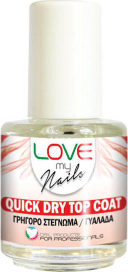 Yanni Extensions Love My Nails Top Coat για Απλά Βερνίκια Quick Dry 16ml