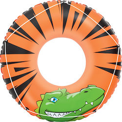 Bestway Aligator 119 cm Inflatable Floating Ring Crocodile with Handles Orange 119cm