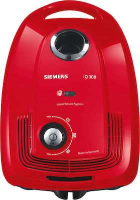 Siemens VSC3A210 Ηλεκτρική Σκούπα 600W με Σακούλα 3.5lt Κόκκινη