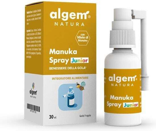 Algem Natura Manuka Throat Spray Junior for Children Gluten-Free 30ml