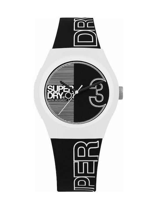 Superdry Urban Fusion Uhr Batterie mit Schwarz Kautschukarmband